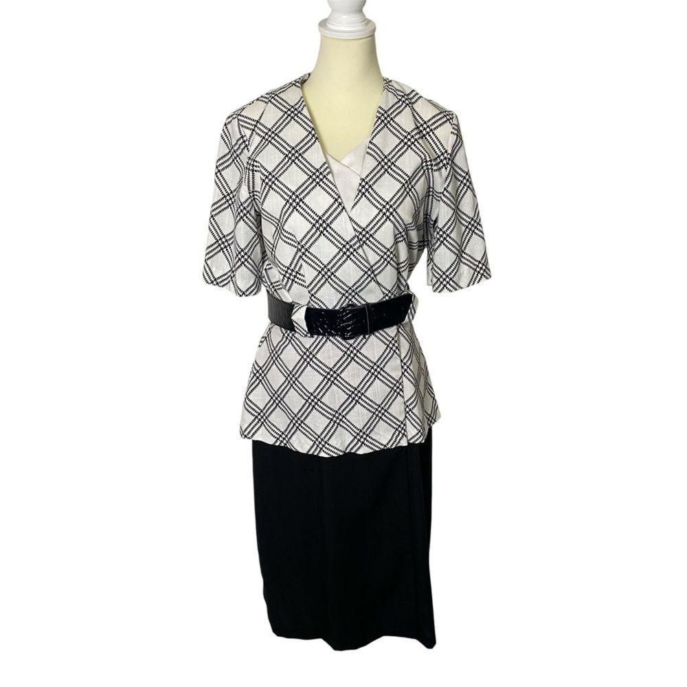 Vintage 80's MC ll One Piece Wrap Dress W/ Matching Belt Women's Size 14